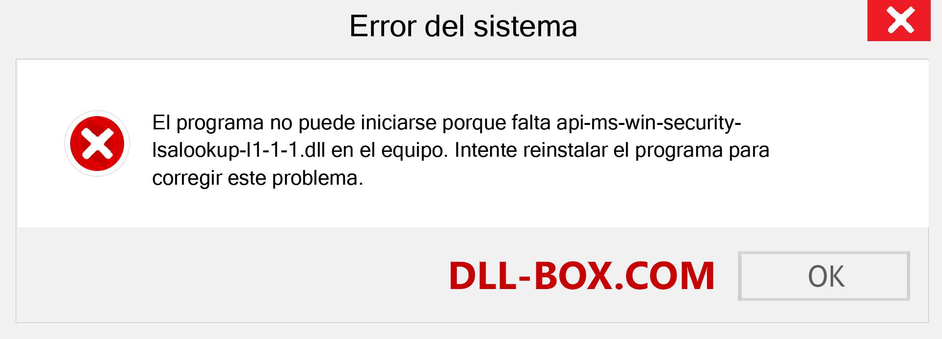 ¿Falta el archivo api-ms-win-security-lsalookup-l1-1-1.dll ?. Descargar para Windows 7, 8, 10 - Corregir api-ms-win-security-lsalookup-l1-1-1 dll Missing Error en Windows, fotos, imágenes